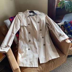 DKNY trench with pleat detail